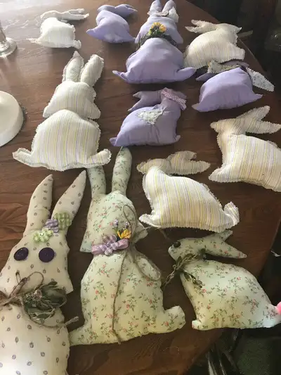 Décoration de Pâques 12 lapins en tissu fait à la main, View more