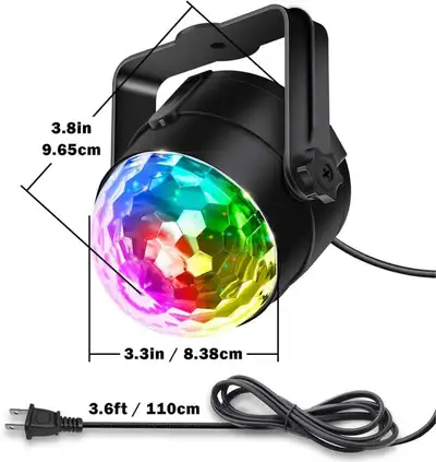 Disco Ball Stage Strobe DJ Lights Sound Activated, 12 Modes, View more