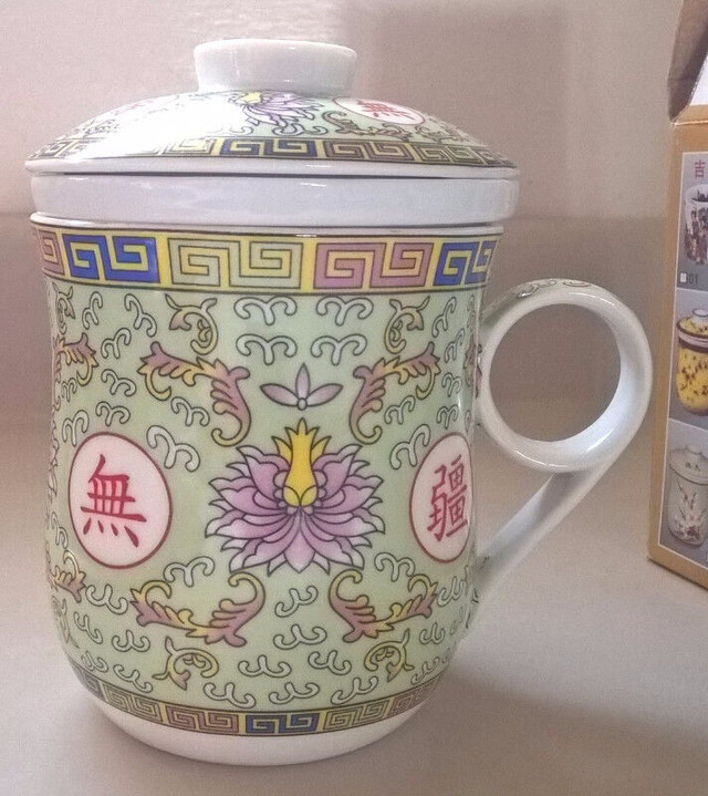 Chinese Tea Cup w/ Lid & Removable Strainer Infuser Light Green in Hobbies & Crafts in Oshawa / Durham Region - Image 3