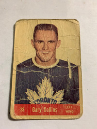 1957 58 PARKHURST HOCKEY #23 GARY COLLINS TORONTO MAPLE LEAFS RC