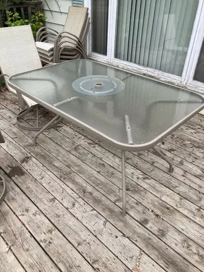 Patio Set - Glass Table and 6 Swivel Chairs, View more