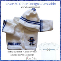 Hockey Baby Sweater, Baby Sweater, Baby Bodysuit, Knitted, Baby