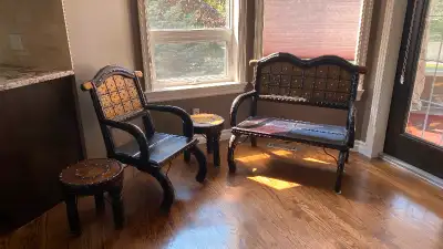 Indian solid wood bench and  chair, View more