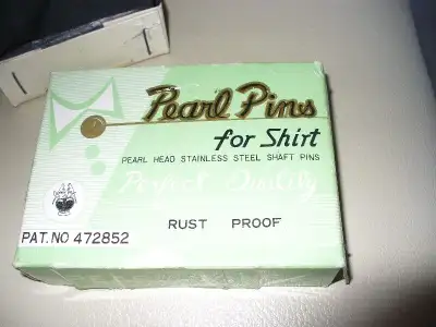 PEARL PINS 1 Inch 2 1/2mm These are not plastic , they are truly white pearls Made in Japan used for...