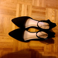 Black rhinestone heels for wide feet - size 9.5 W shoes
