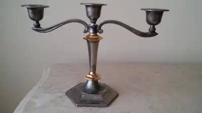 Antique bronze candelabra., View more