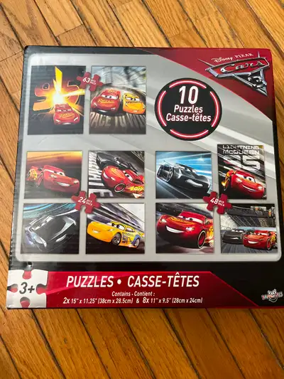 10 Cars themed puzzles 2 x 63 4 x 24 4 x 48