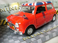 Mini Cooper Hard Top w/ British Flag, Red 1/18 Scale By Motormax