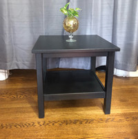Square Black-brown Solid wood 2 Tier Coffie Table