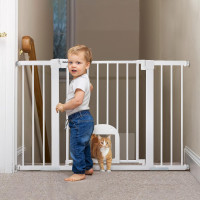 #ROVARD 29-48" Extra Wide Baby Gate with Adjustable Cat Door