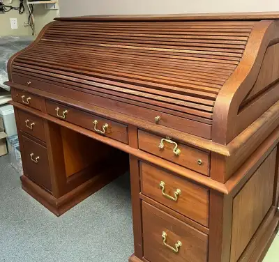 Custom Mahogany Roll-top Desk, View more