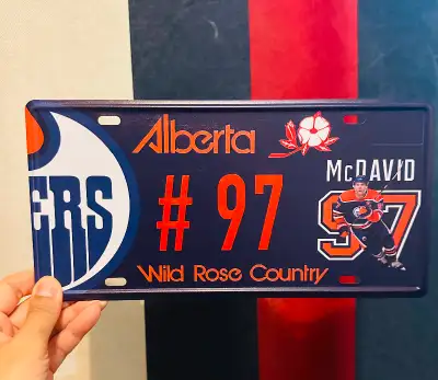 Connor Mcdavid Edmonton Oilers license plate. These are made of metal. Professionally machine painte...