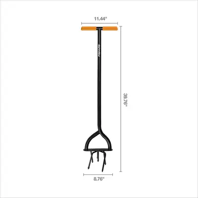 NEW Fiskars Long Handle Steel Tiller, 40" , Arrow Tipped Tines, View more