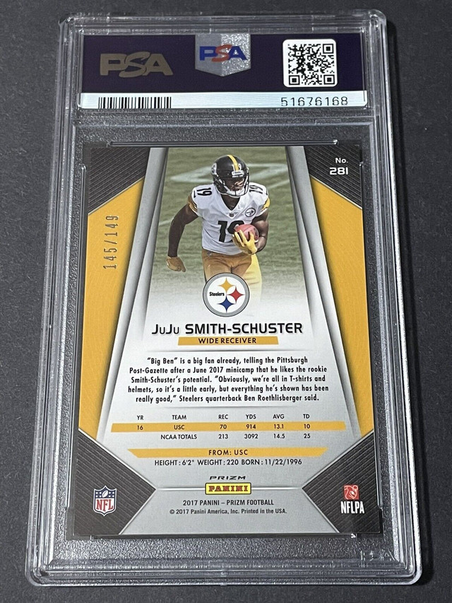 JuJu Smith-Schuster 2017 Rookie Card PSA 9! in Arts & Collectibles in Windsor Region - Image 2