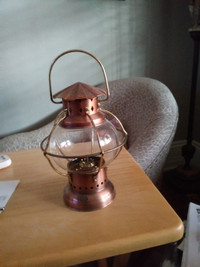 Copper / glass. Oil lantern