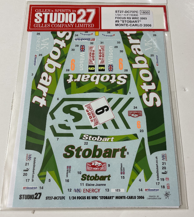 Studio27 1/24 Ford Focus RS WRC “Stobart” Monte-Carlo 2006 decal in Hobbies & Crafts in Burnaby/New Westminster - Image 2