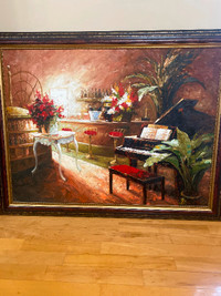 Beautiful hand painting with wooden frame