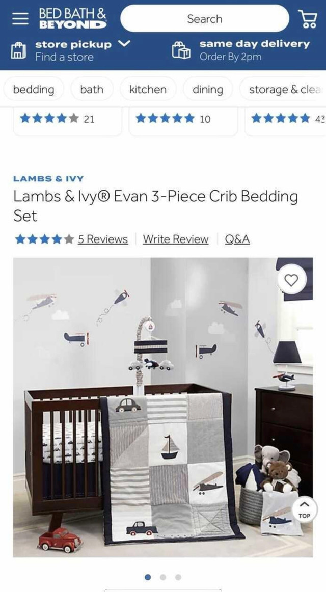 Boy Crib Bedding Set•Quilt•Airplane / Plane•Car Transportation in Cribs in Oshawa / Durham Region - Image 3