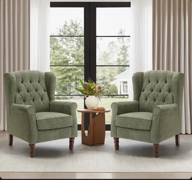 Wingback Modern Accent Chair - Green in Chairs & Recliners in Markham / York Region - Image 5