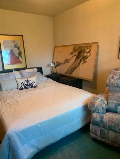 Home to share. Two bedrooms available, with a private bathroom, and shared kitchen space. Parking on...