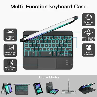 iPad Mini 6/7 Trackpad 360° Rotatable Keyboard Case *NEW* $50, View more