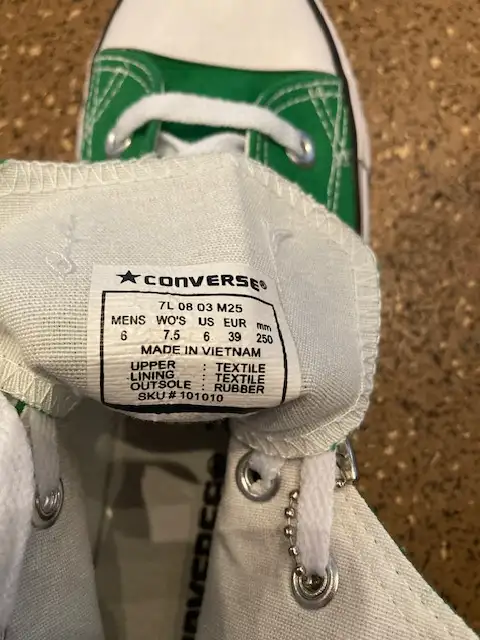 Converse Green - Size 6 Mens 8 Womens63234702338689123