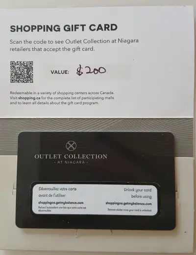$200 Outlet Collection at Niagara Gift Card – $150 Cash, View more