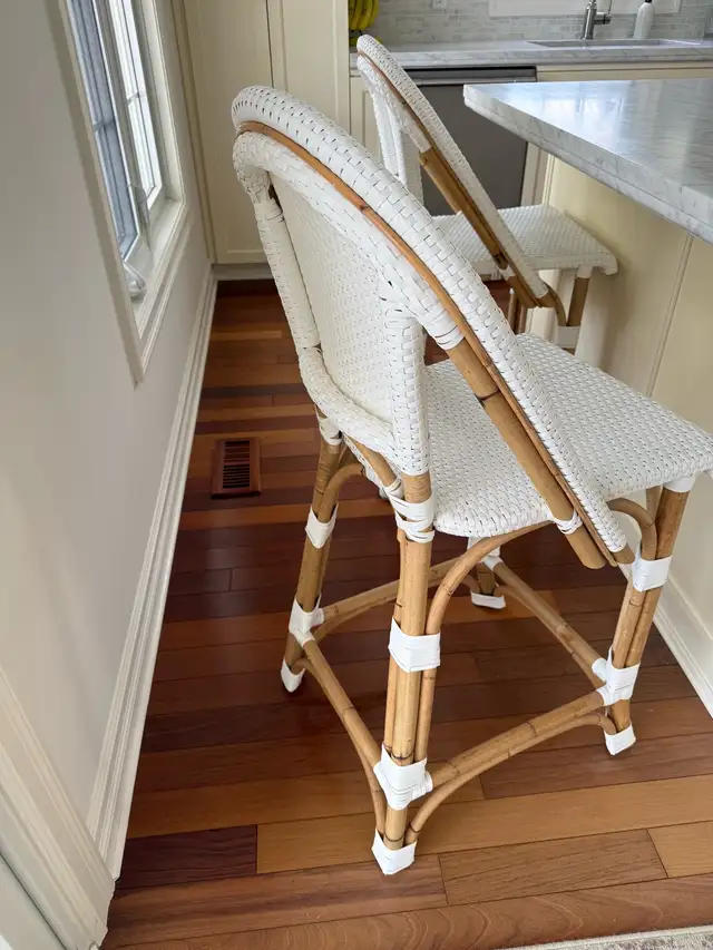 SET OF 2 RESTORATION HARDWARE ST. GERMAIN COUNTER STOOLS in Chairs & Recliners in Stratford - Image 4