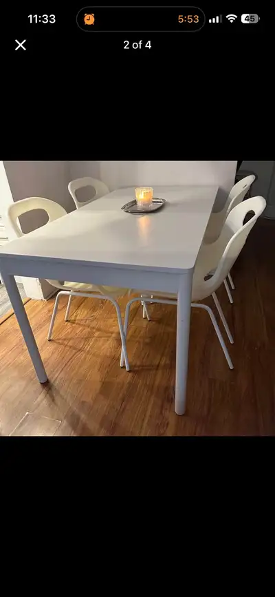 ikea tonstad white rounded corner dining table seats 4-6, View more
