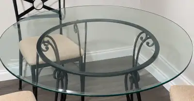 Round Glass Dining Table with Chairs, View more