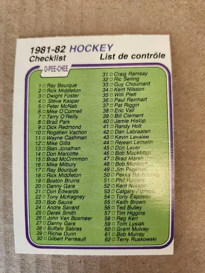 1981-82 Opee Chee Hockey #379 Checklist Unmarked Mint Sharp , View more