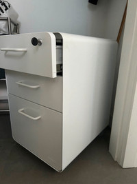 3-Drawer File Cabinet - White