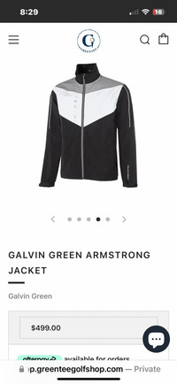 Galvin green goretex rain jacket 