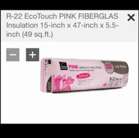 R-22 PINK NEXT GEN FIBERGLAS Insulation 15-inch x 47-inch x 5.5-