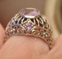 AMETHYST RING in Solid Silver