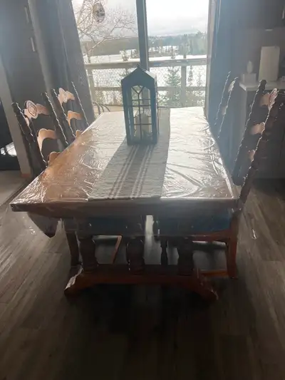 Solid Pine Buffet -Hutch -Table & Chairs, View more