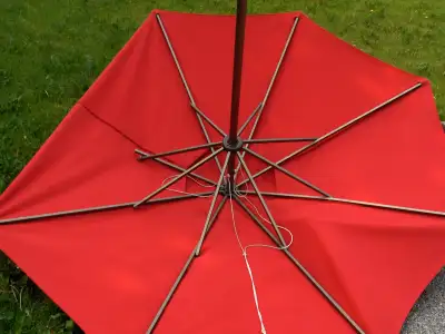 Large Red Patio Umbrella Skin With Damaged Frame, View more