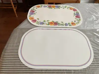 8 NEW CORNING REVERSIBLE CORELLE Vinyl Placements (Summer Blush), View more
