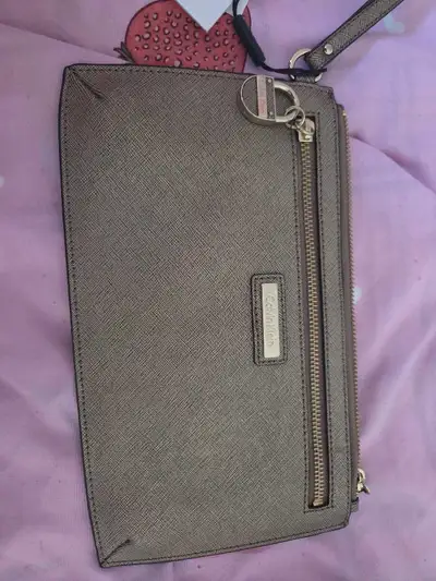 New Calvin Klein wristlet purse gold, View more