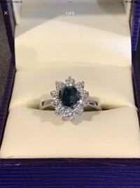 Beautiful Ladies Blue Diamond Ring