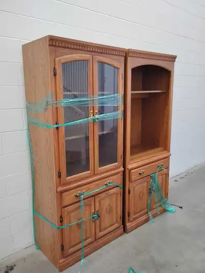 Oak Display Cabinet and Media Hutch, View more