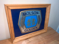 Vintage Molson Golden beer bar mirror sign excellent condition