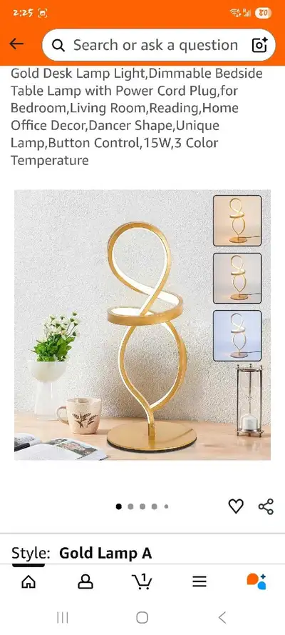 Gold Desk Lamp, View more
