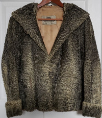 Vintage 1950s gray persian lamb jacket