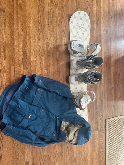 Women’s Snowboard, bindings, boots and jacket, View more