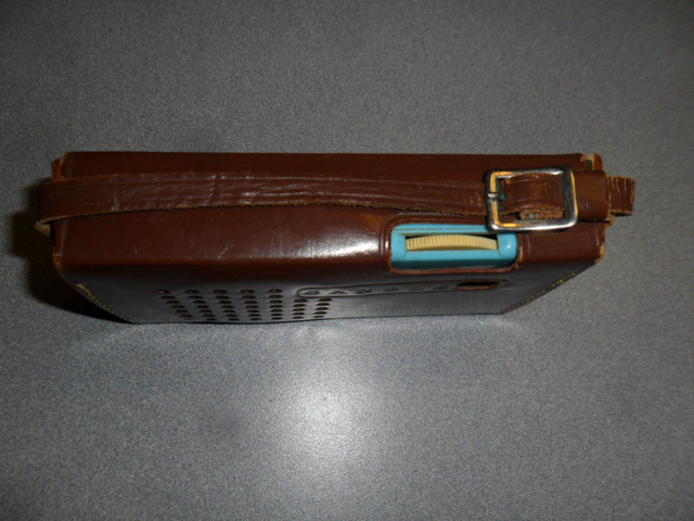 1950's Transistor Radio with Leather Case. $125. Works. 6"x 3 1/ in Arts & Collectibles in Saskatoon - Image 4