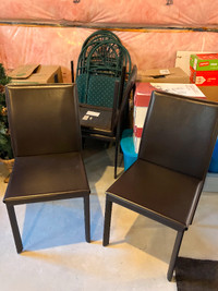 Dining Room/Kitchen Leather Chairs, Set of Four (4)