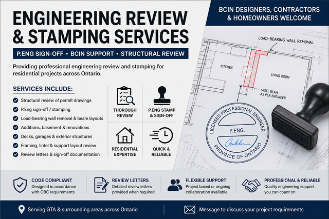 Building Permit Drawings | P.Eng Structural | Legal Basement | M in Other in Mississauga / Peel Region - Image 2