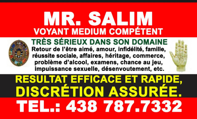 MR SALIM  voyant médium marabout voyante amour.     438 787 7332 dans Mariage  à Ville de Montréal - Image 2