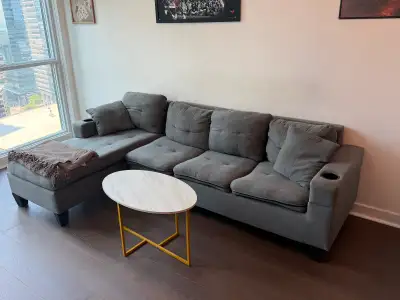 L shaped Sofa Couch Barely Used, View more